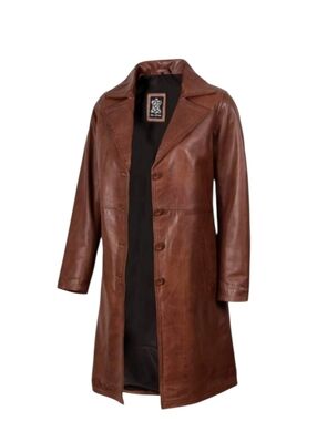 *NWT* Genuine Lambskin Leather Trench Coat Women Car Coat Soft Leather Size S